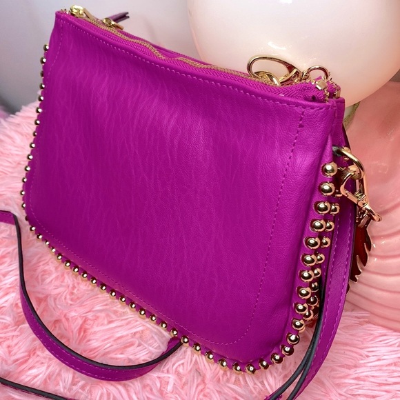 🌷 Jessica Simpson 🌷 Rose Red & Gold Stud Crossbody Bag - Picture 8 of 16